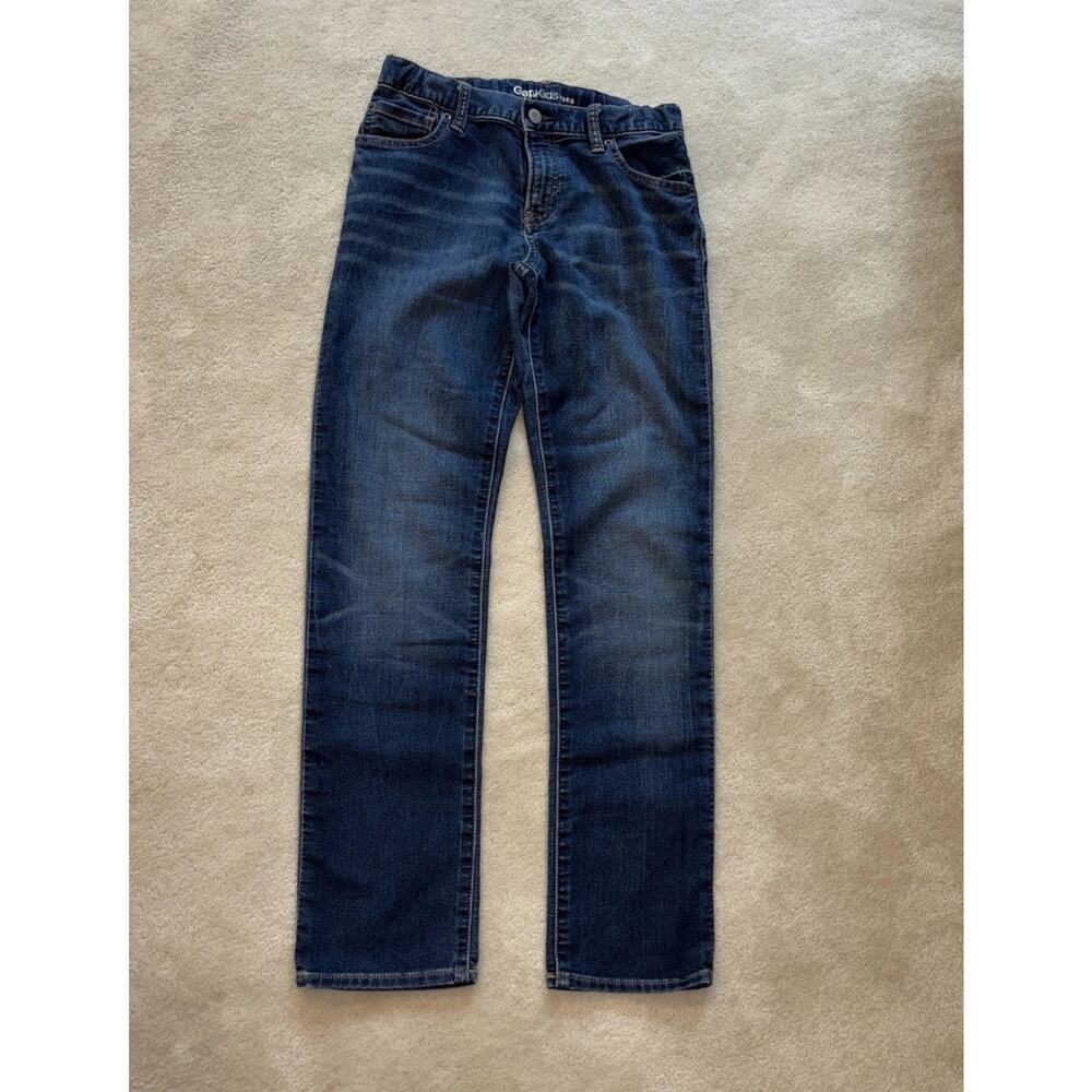 GAP Kids Boys 14 Slim Denim Jeans Medium Wash Adjustable Waist Straight Leg